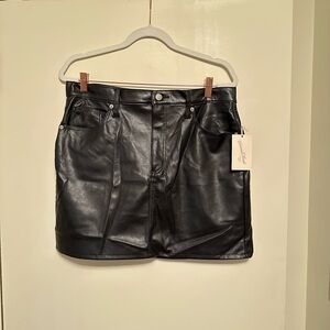 Black Faux Leather Mini Skirt